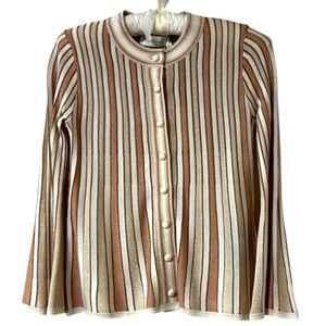 Zimmermann Crush Metallic Stripe Button-Up Cardigan Size 4 US